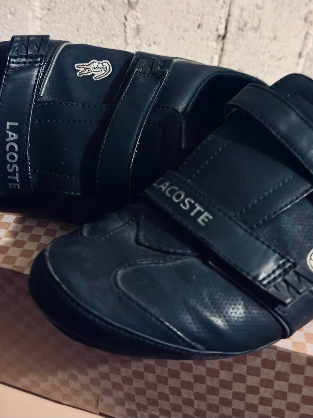 Lacoste Black Velcro Athletic Sneakers